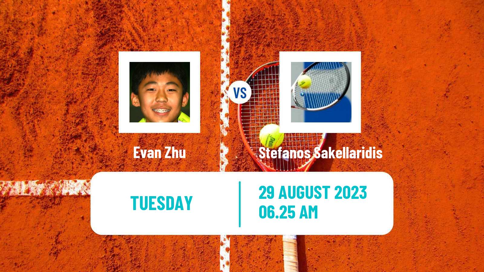 Tennis Zhangjiagang Challenger Men Evan Zhu - Stefanos Sakellaridis