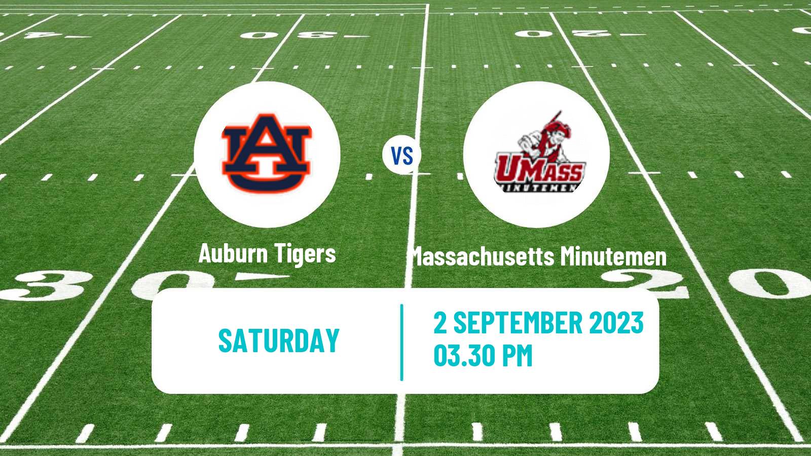 American football NCAA College Football Auburn Tigers - Massachusetts Minutemen