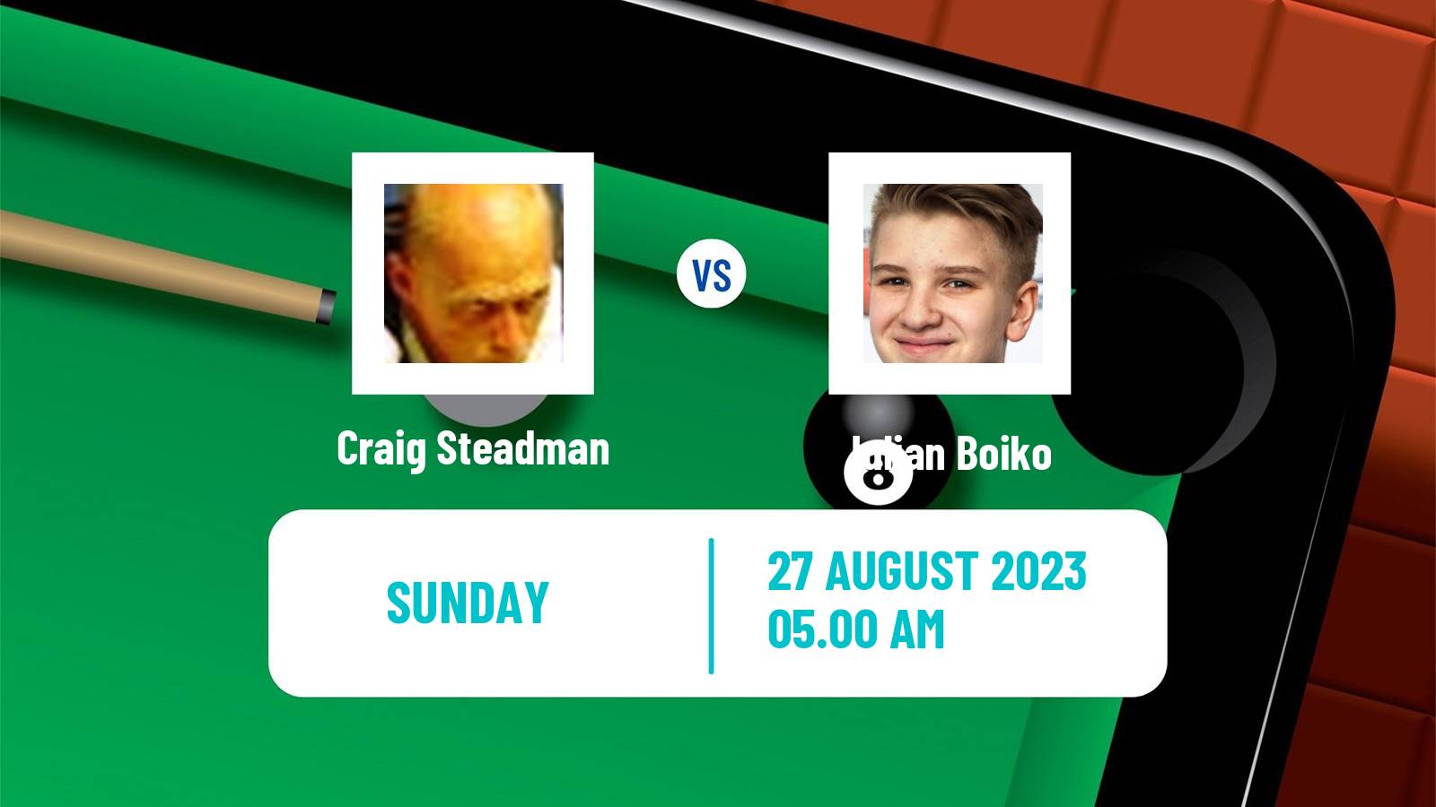 Snooker Q Tour Craig Steadman - Iulian Boiko