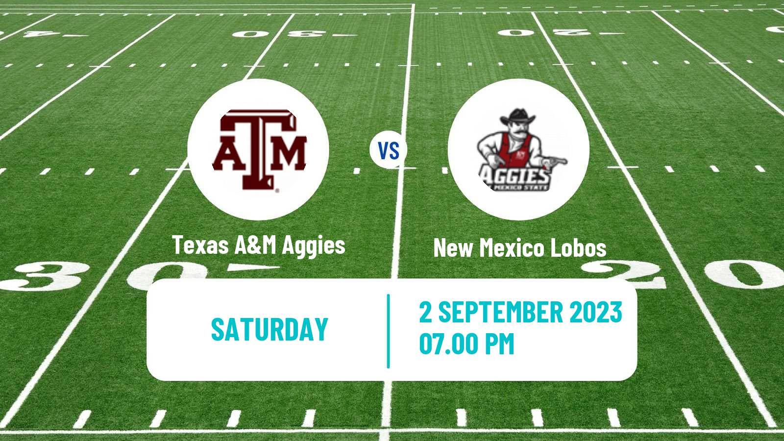 American football NCAA College Football Texas A&M Aggies - New Mexico Lobos