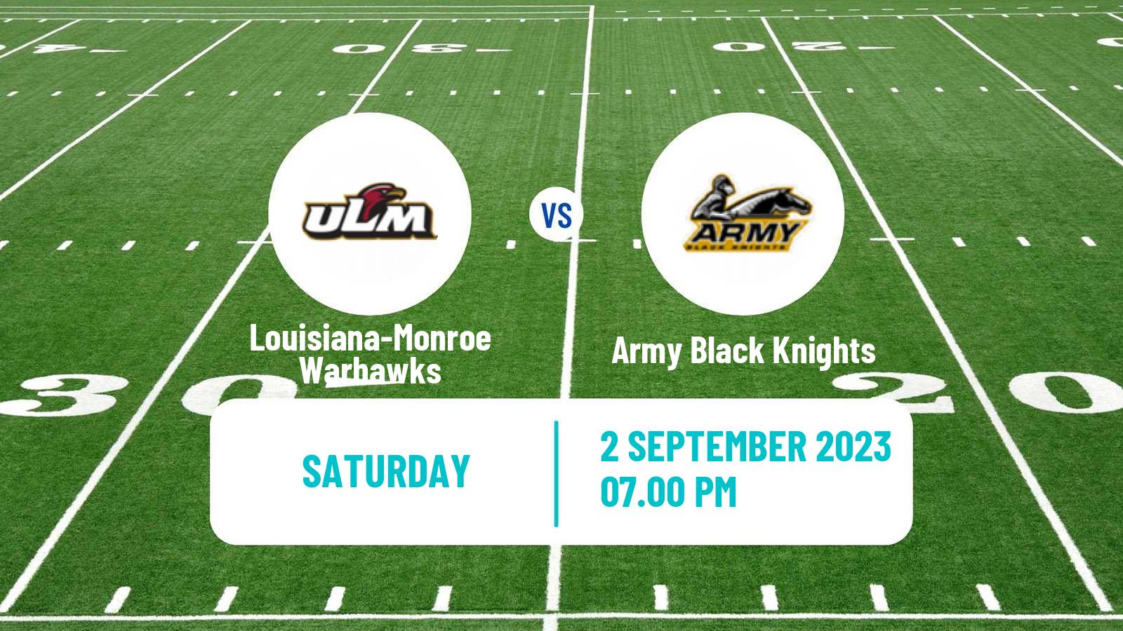 American football NCAA College Football Louisiana-Monroe Warhawks - Army Black Knights