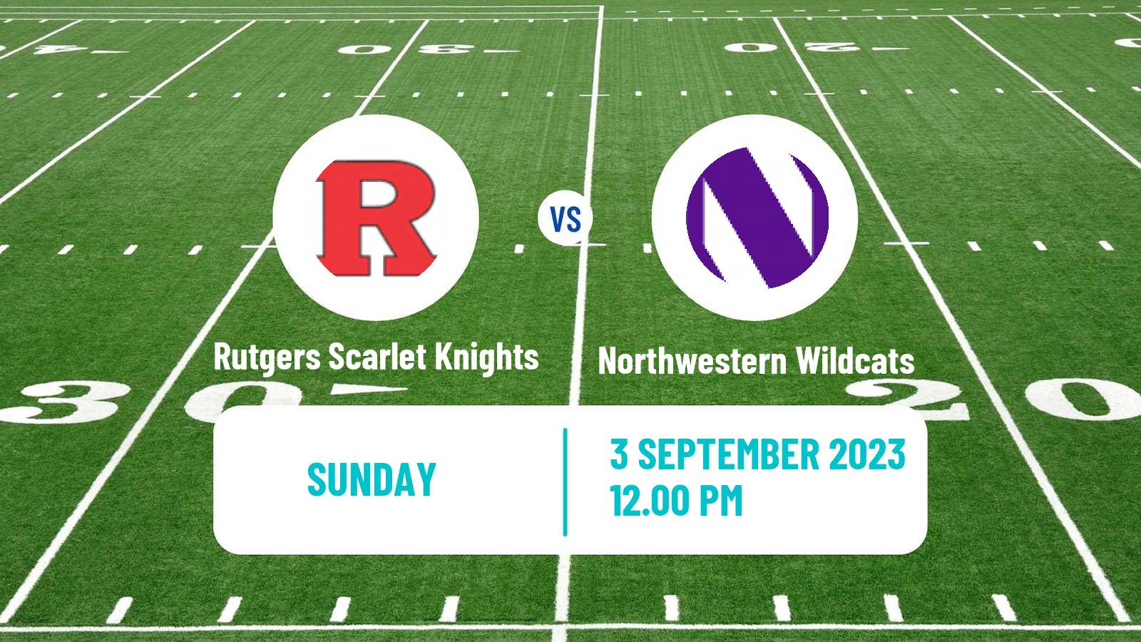 American football NCAA College Football Rutgers Scarlet Knights - Northwestern Wildcats