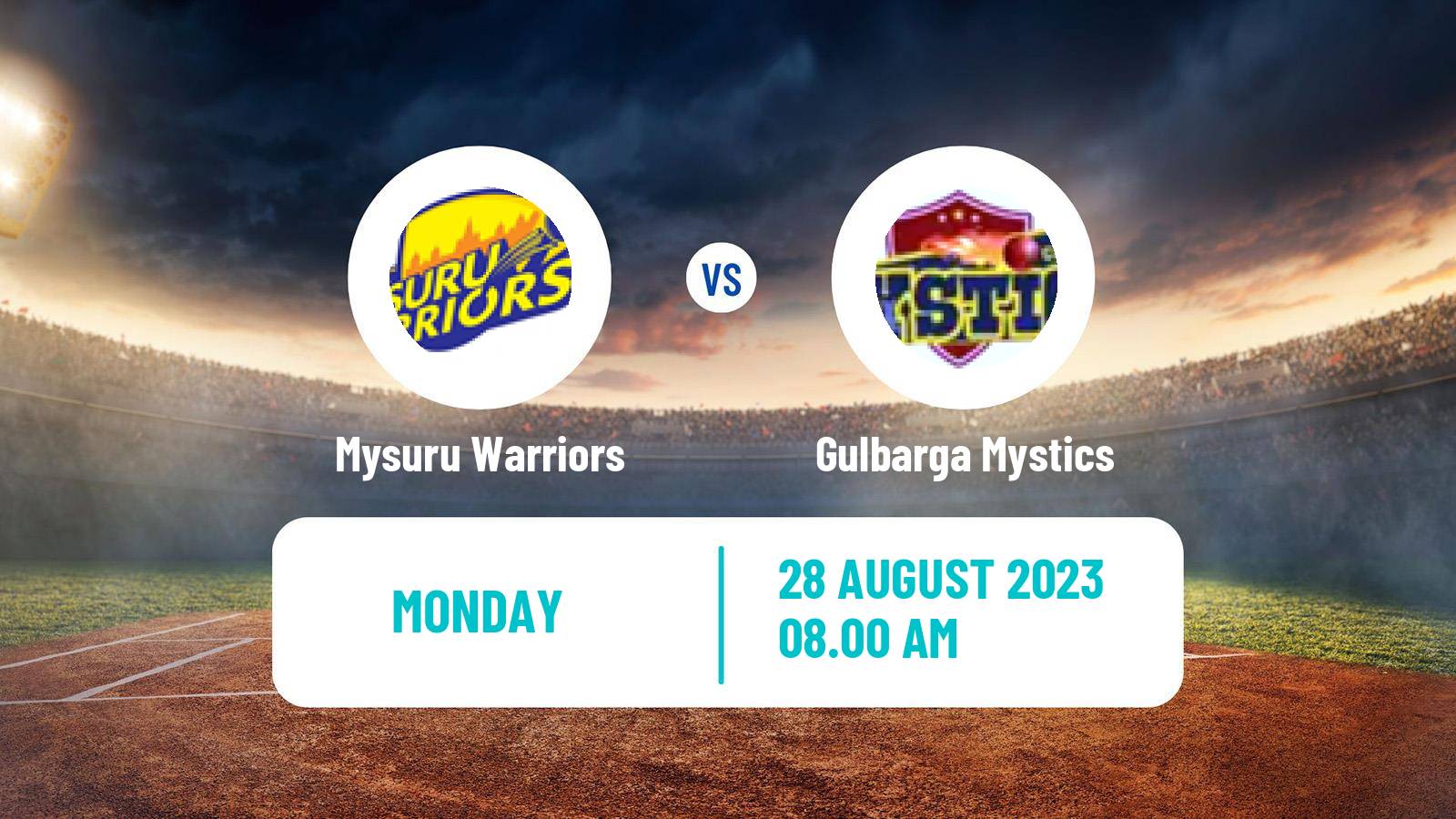 Cricket Indian Maharaja T20 Trophy Mysuru Warriors - Gulbarga Mystics