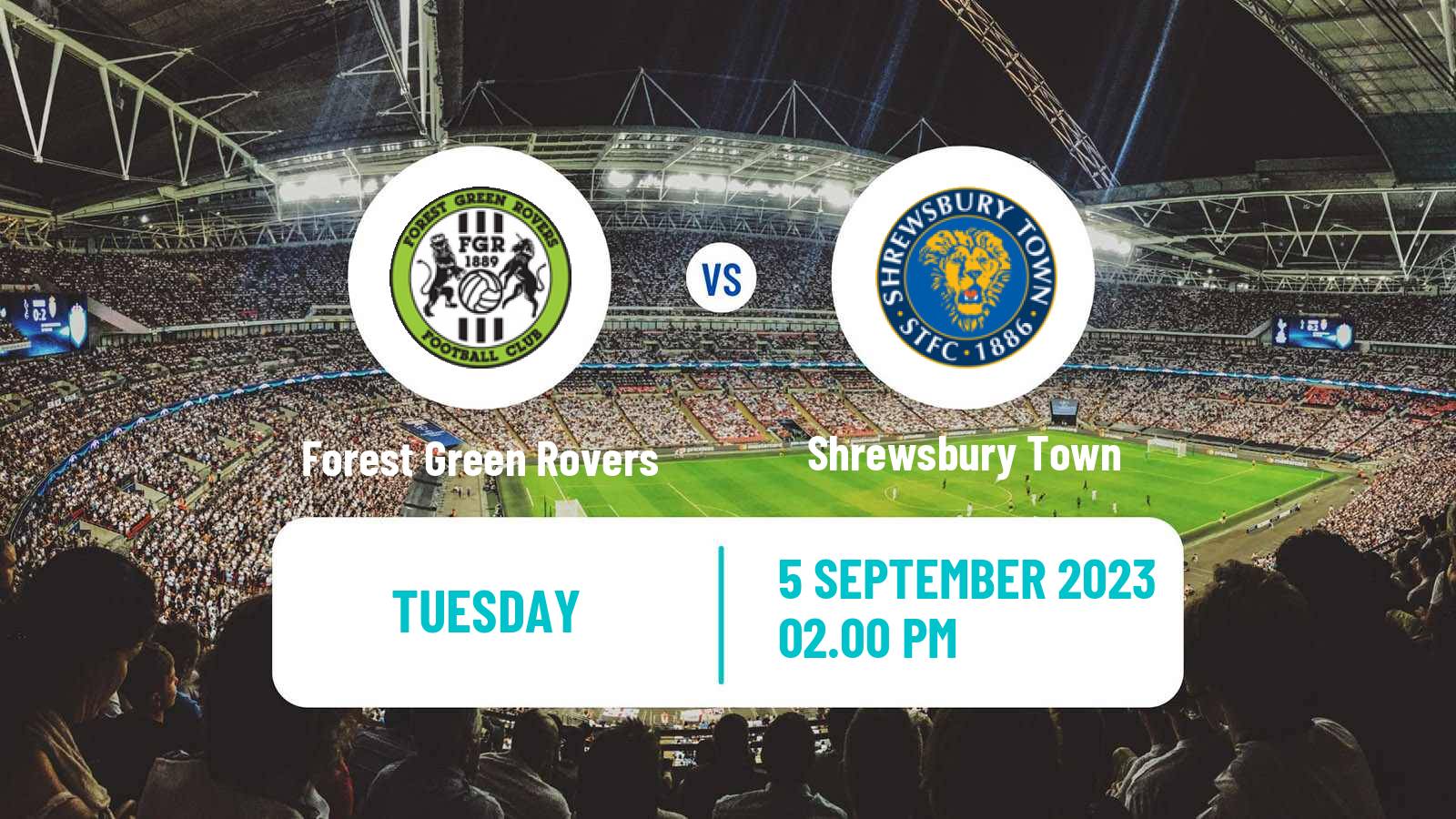 Soccer English EFL Trophy Forest Green Rovers - Shrewsbury Town