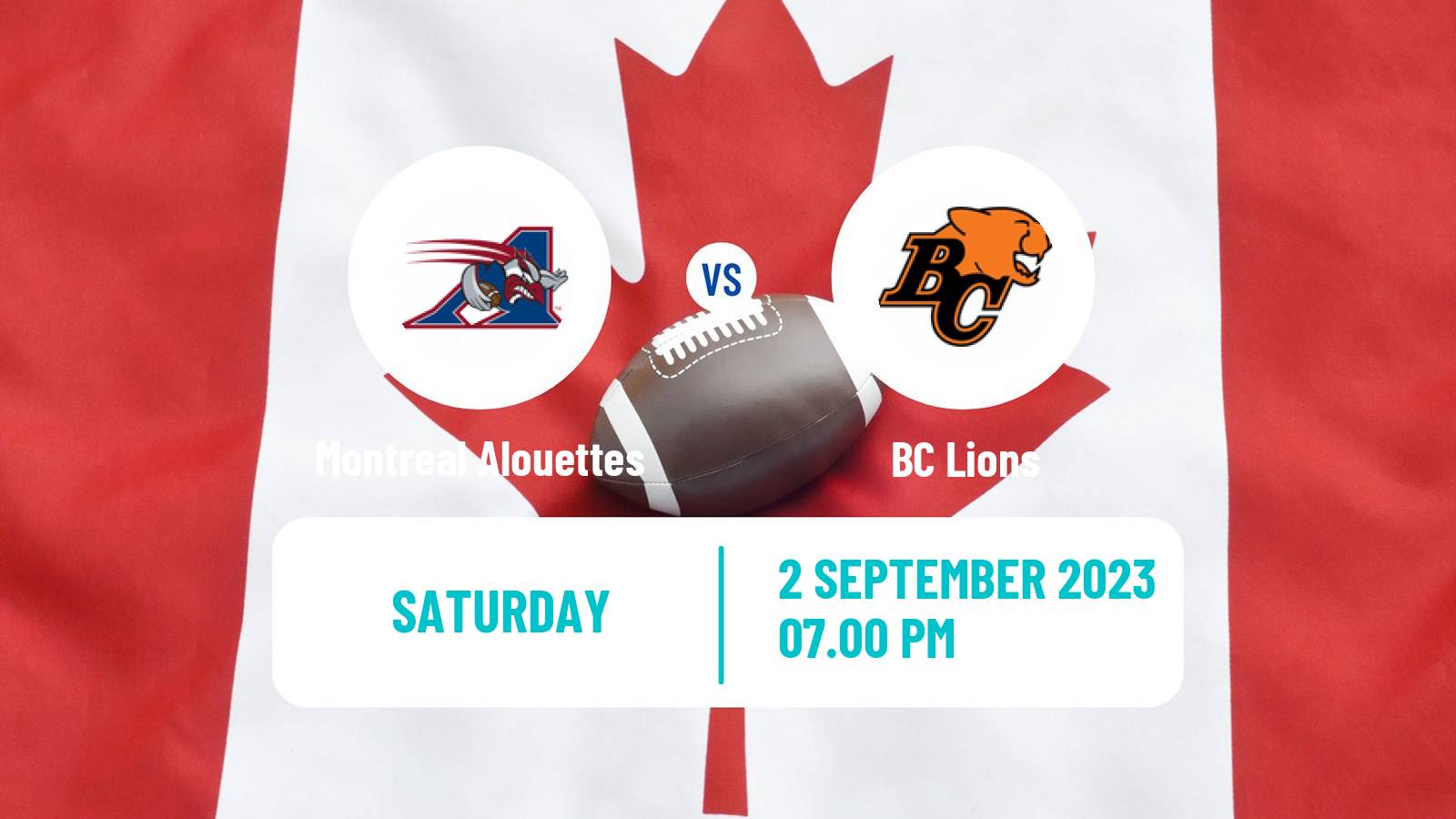 Canadian football CFL Montreal Alouettes - BC Lions