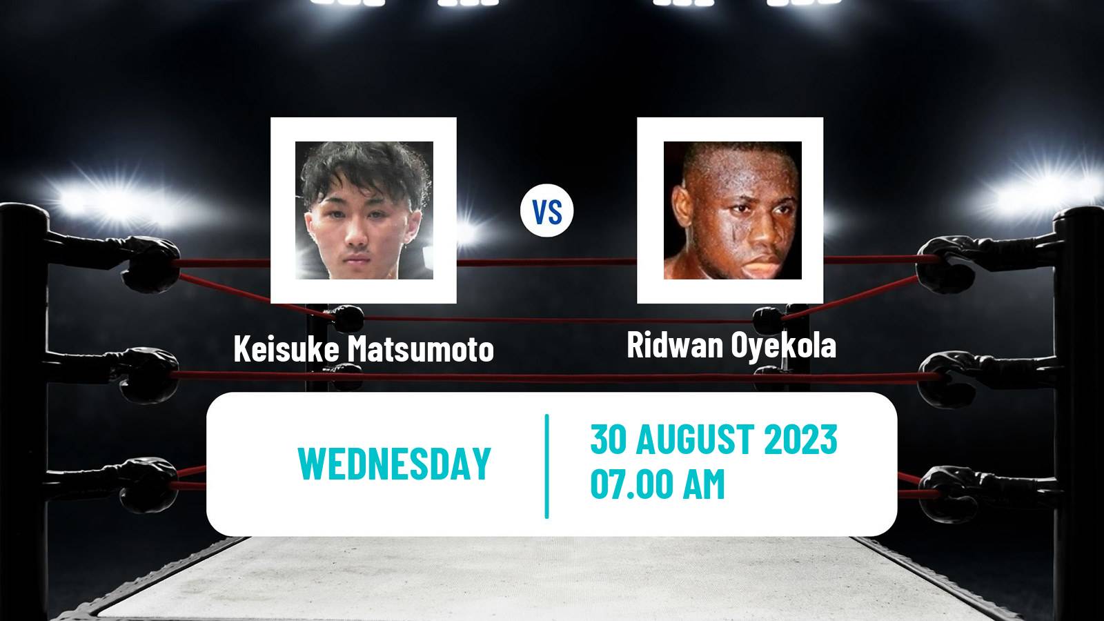 Boxing Featherweight WBO Asia Pacific Japanese Titles Men Keisuke Matsumoto - Ridwan Oyekola