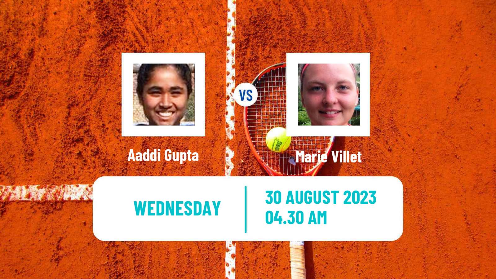 Tennis ITF W15 Monastir 30 Women Aaddi Gupta - Marie Villet