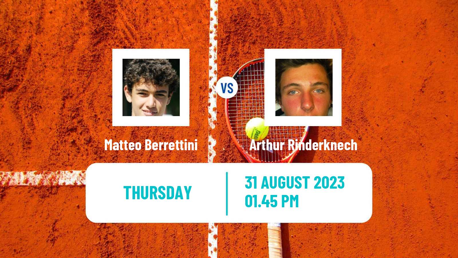 Tennis ATP US Open Matteo Berrettini - Arthur Rinderknech