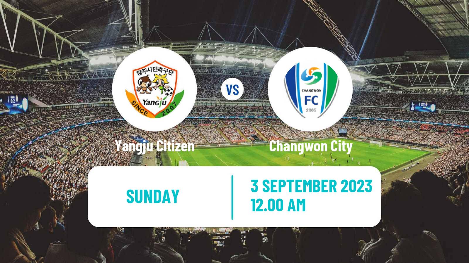 Soccer South Korean K3 League Yangju Citizen - Changwon City