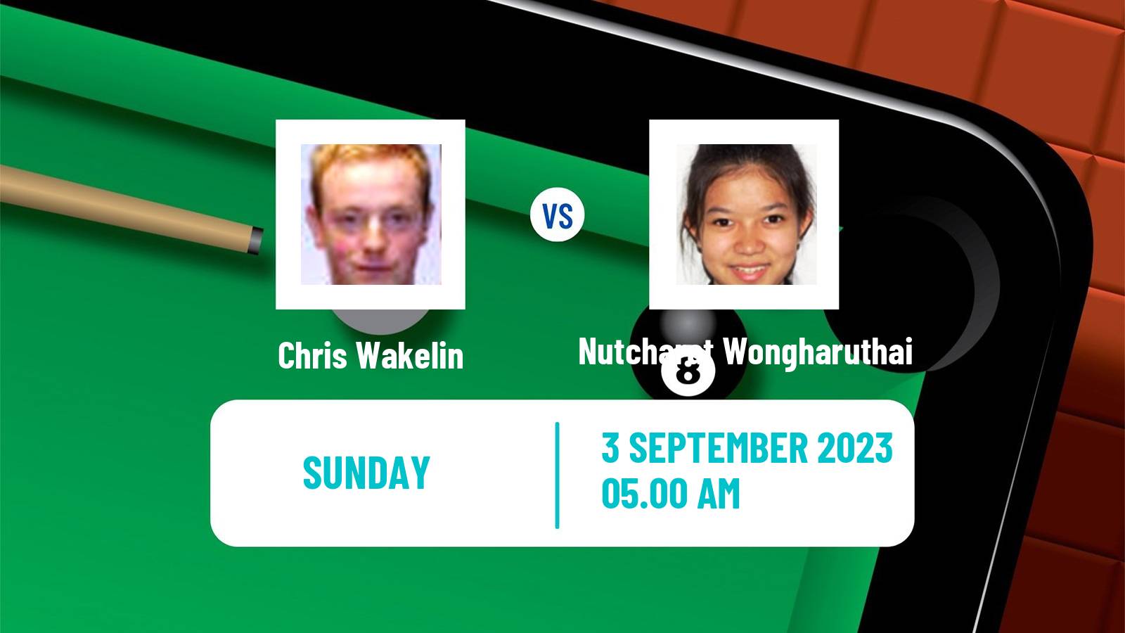 Snooker Wuhan Open Chris Wakelin - Nutcharat Wongharuthai