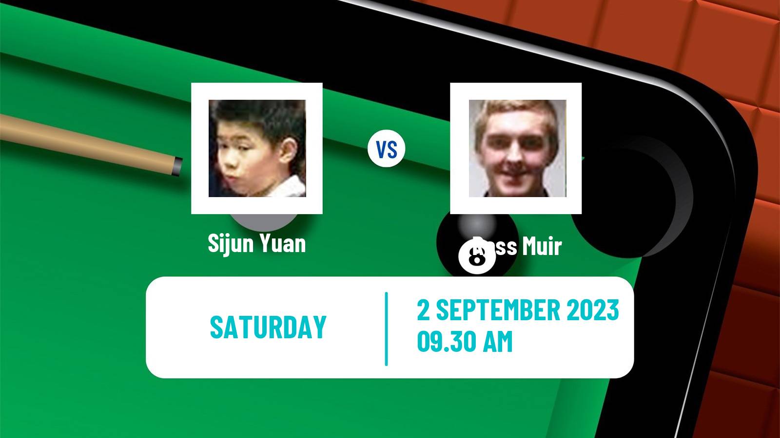 Snooker Wuhan Open Sijun Yuan - Ross Muir