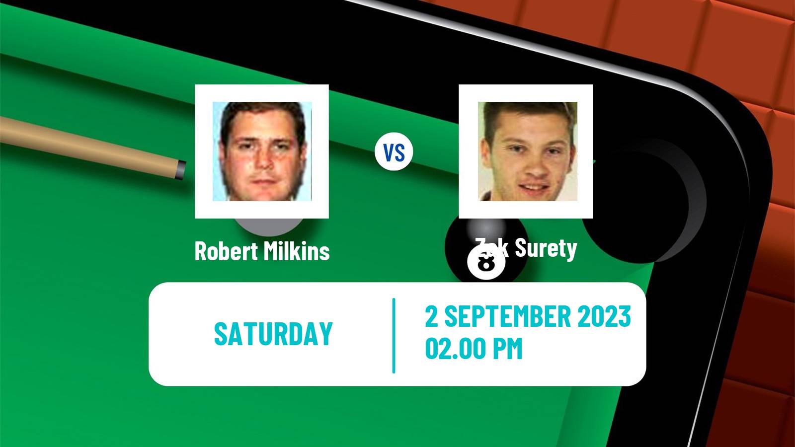 Snooker Wuhan Open Robert Milkins - Zak Surety