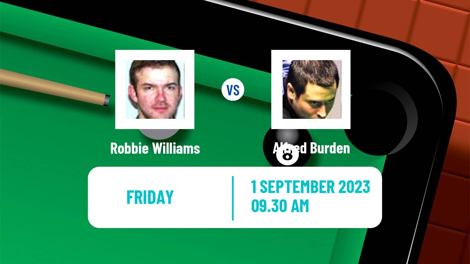 Snooker Wuhan Open Robbie Williams - Alfred Burden
