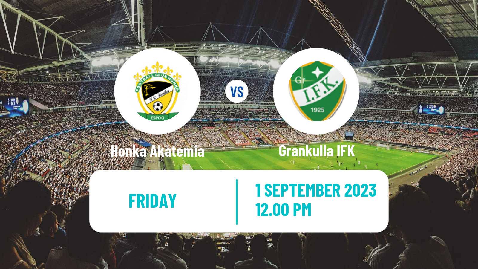 Soccer Finnish Kakkonen Group B Honka Akatemia - Grankulla IFK