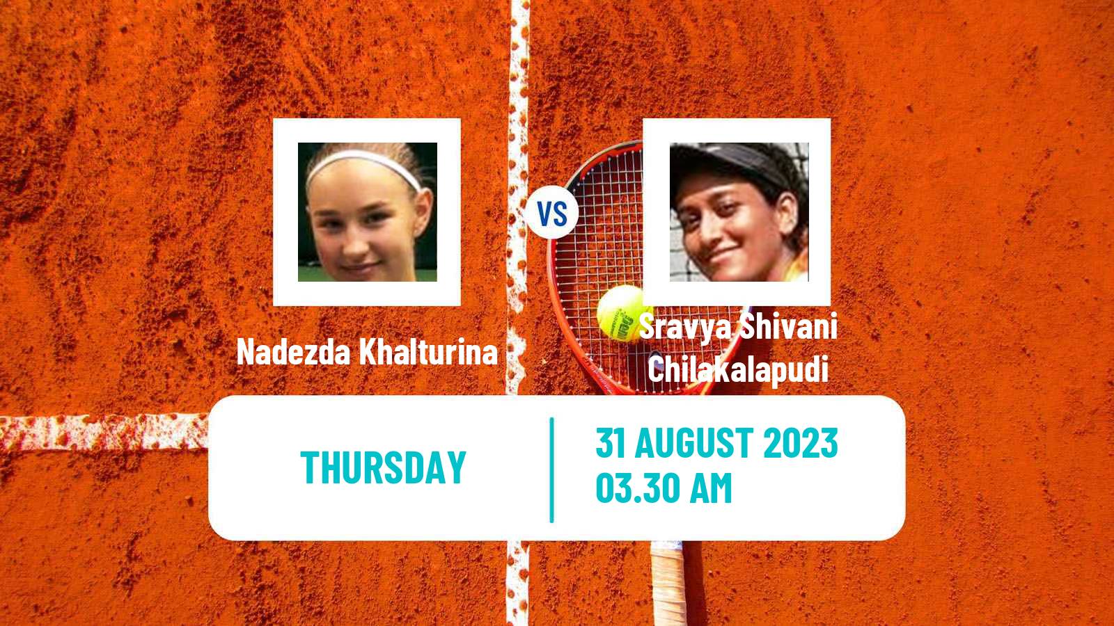 Tennis ITF W15 Baku 2 Women Nadezda Khalturina - Sravya Shivani Chilakalapudi