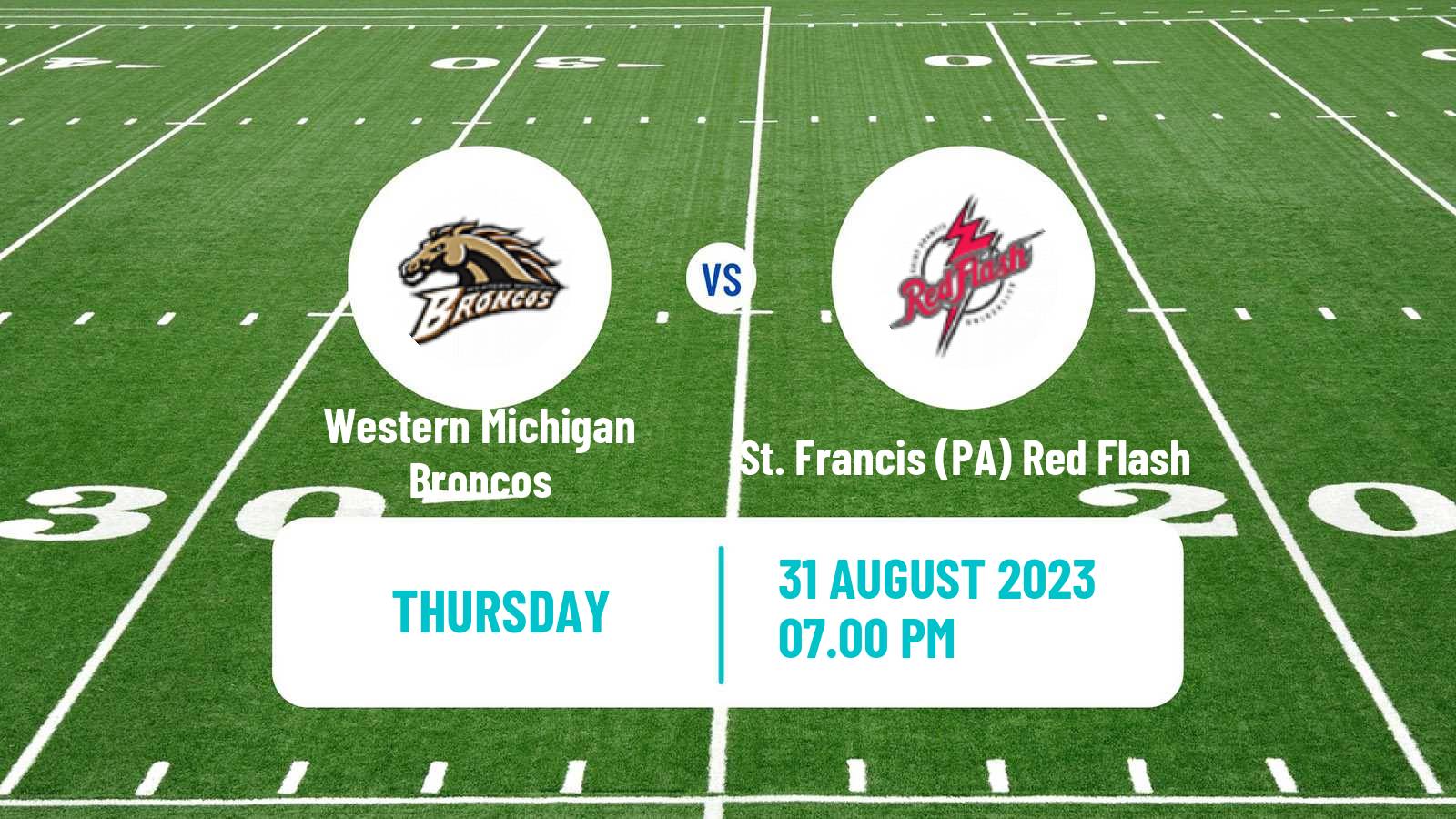 American football NCAA College Football Western Michigan Broncos - St. Francis (PA) Red Flash