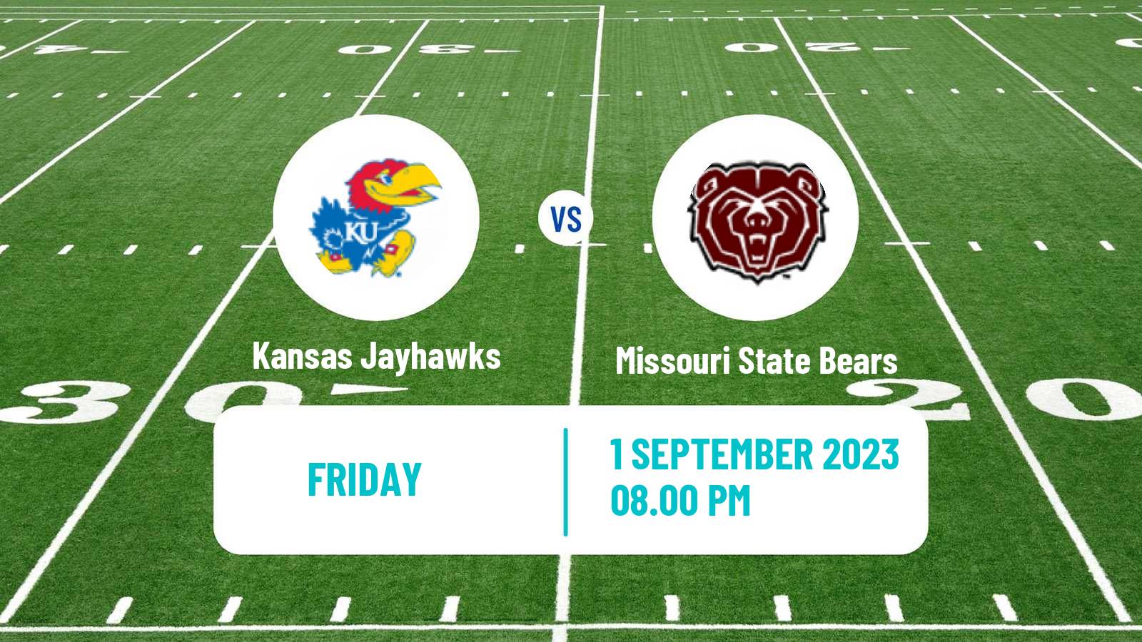 American football NCAA College Football Kansas Jayhawks - Missouri State Bears