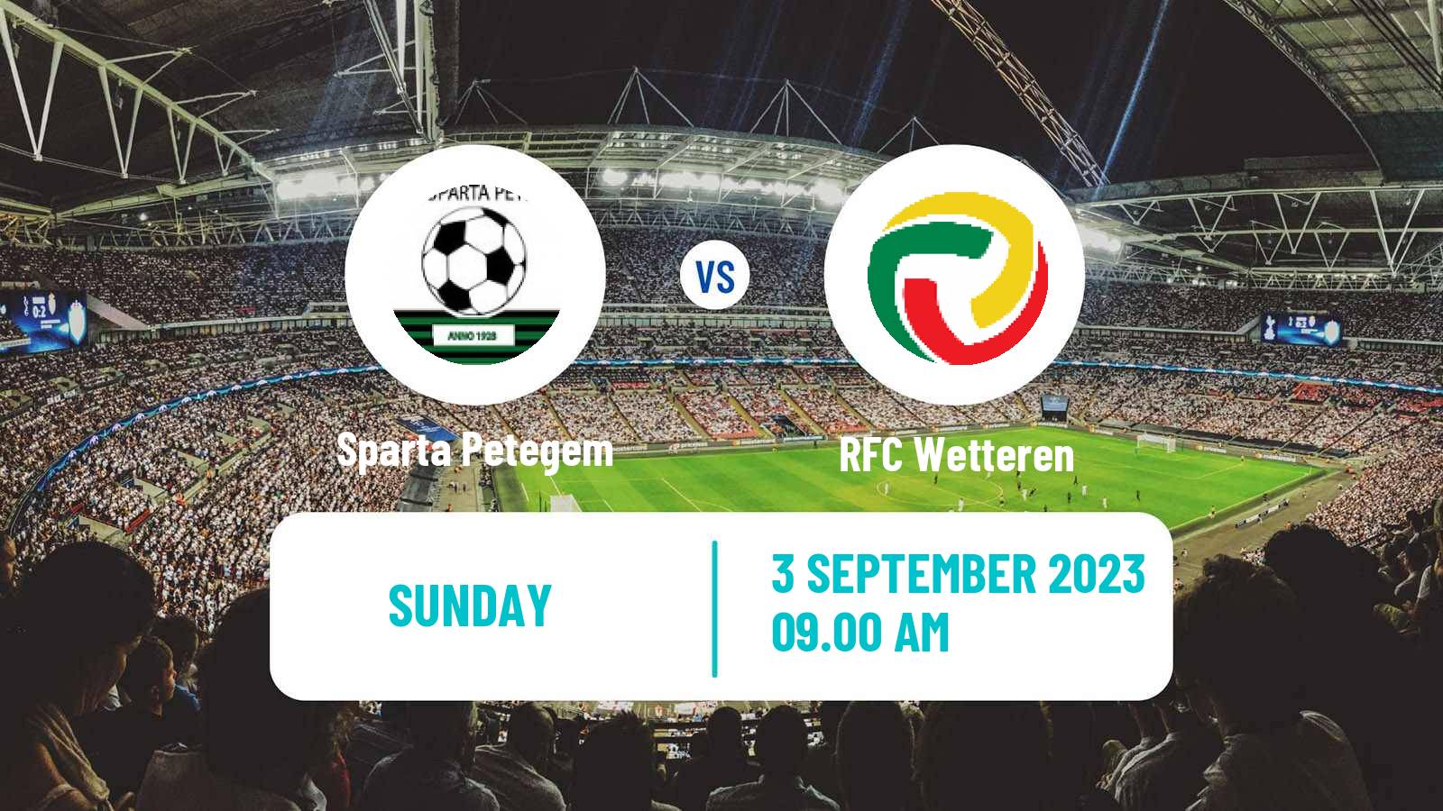 Soccer Belgian Second Amateur Division Group A Sparta Petegem - Wetteren