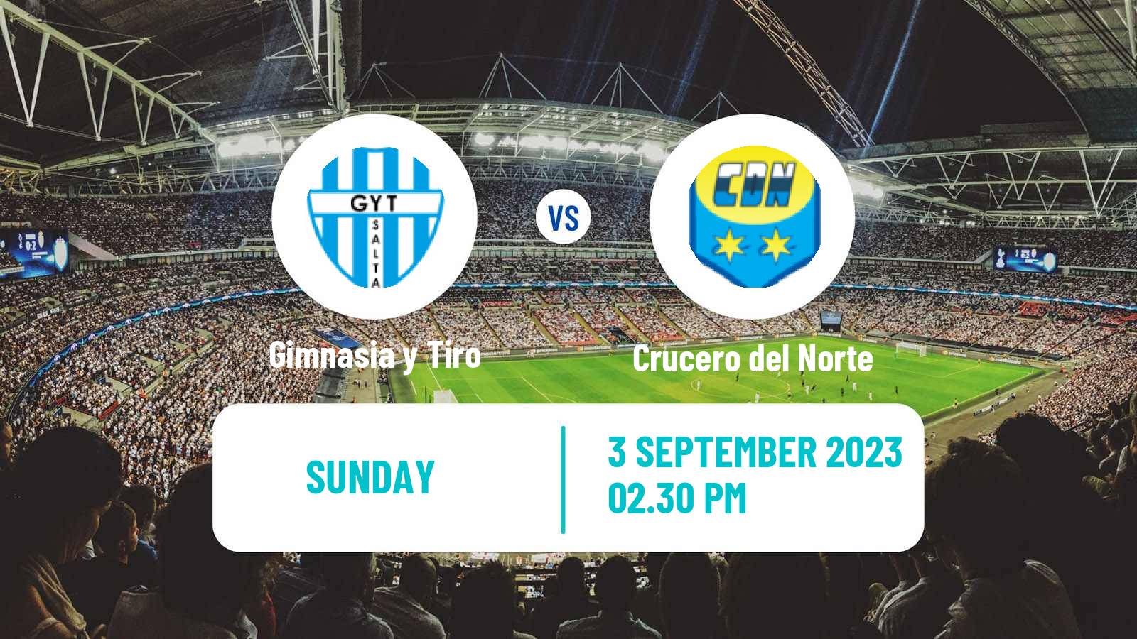 Soccer Argentinian Torneo Federal Gimnasia y Tiro - Crucero del Norte