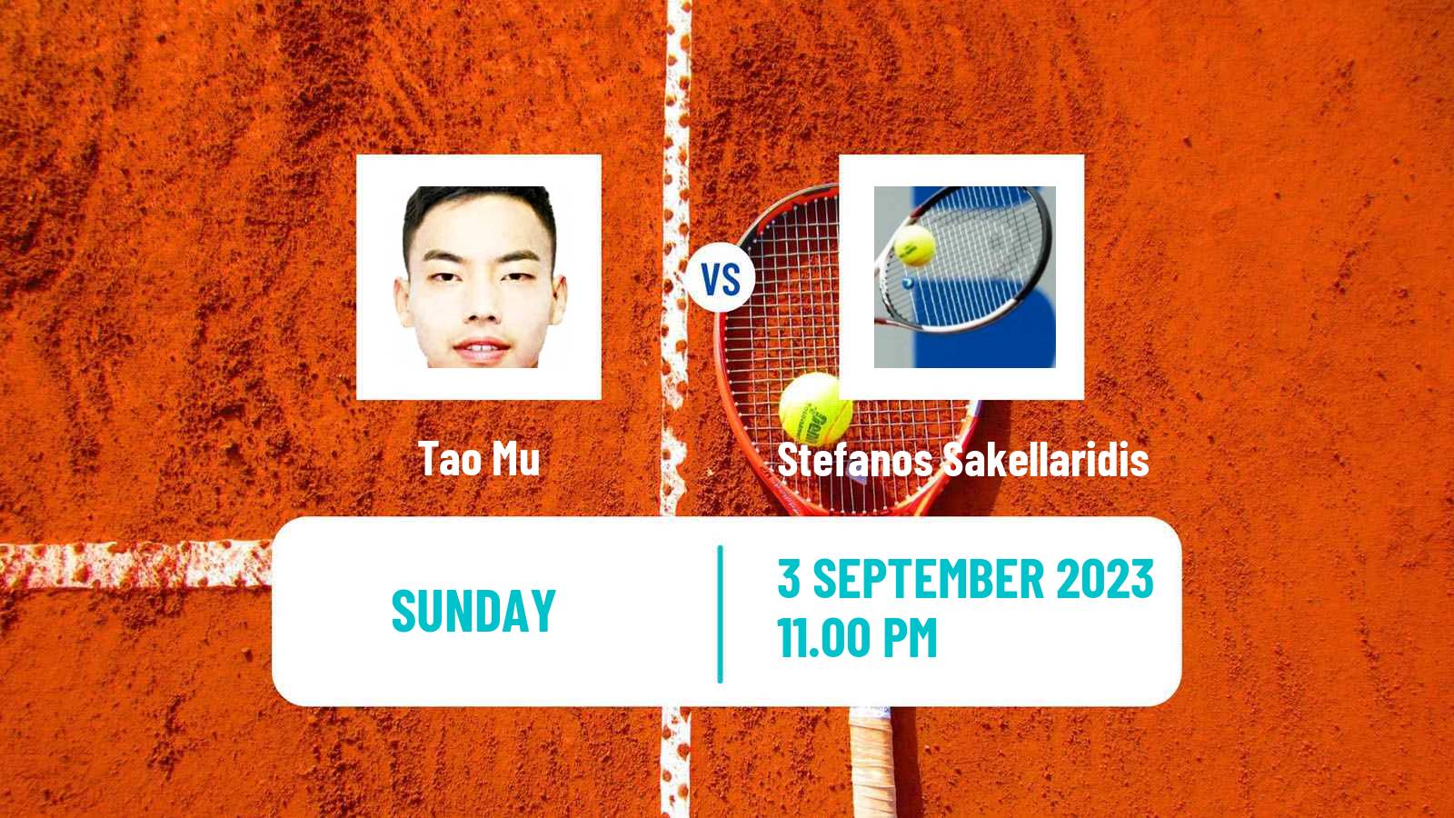 Tennis Shanghai Challenger Men 2023 Tao Mu - Stefanos Sakellaridis