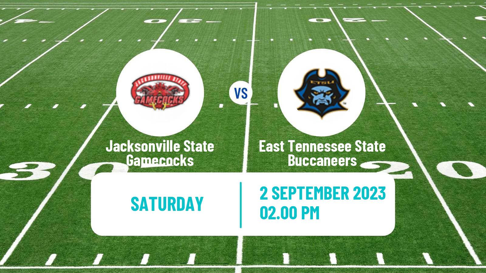 American football NCAA College Football Jacksonville State Gamecocks - East Tennessee State Buccaneers