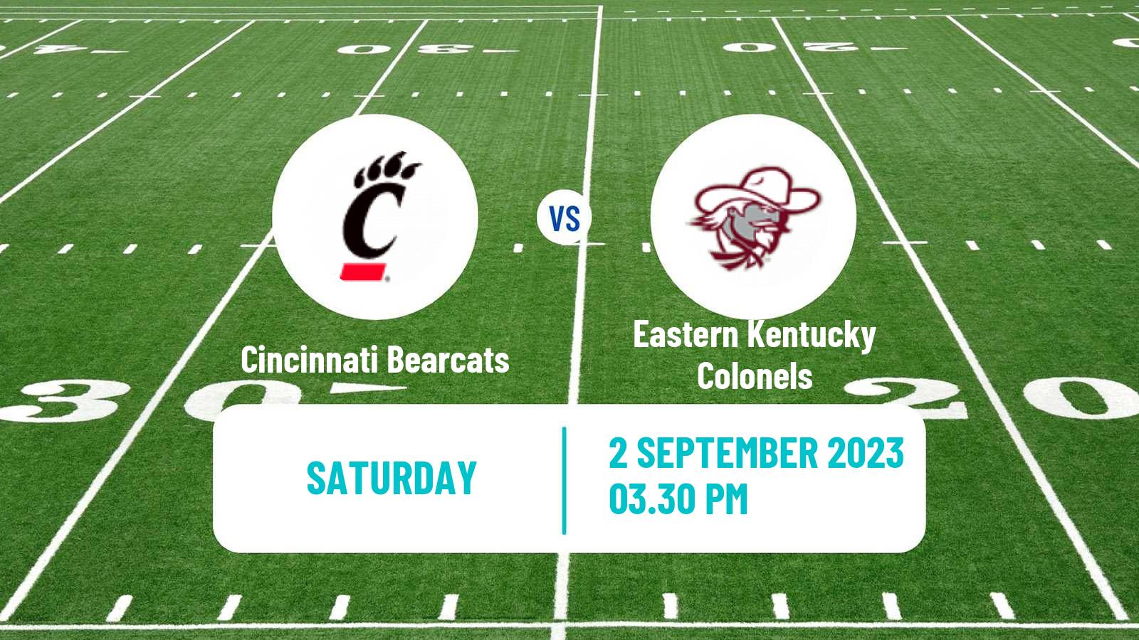 American football NCAA College Football Cincinnati Bearcats - Eastern Kentucky Colonels