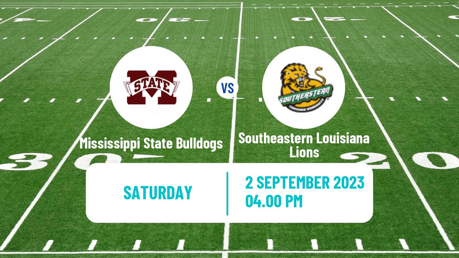 American football NCAA College Football Mississippi State Bulldogs - Southeastern Louisiana Lions