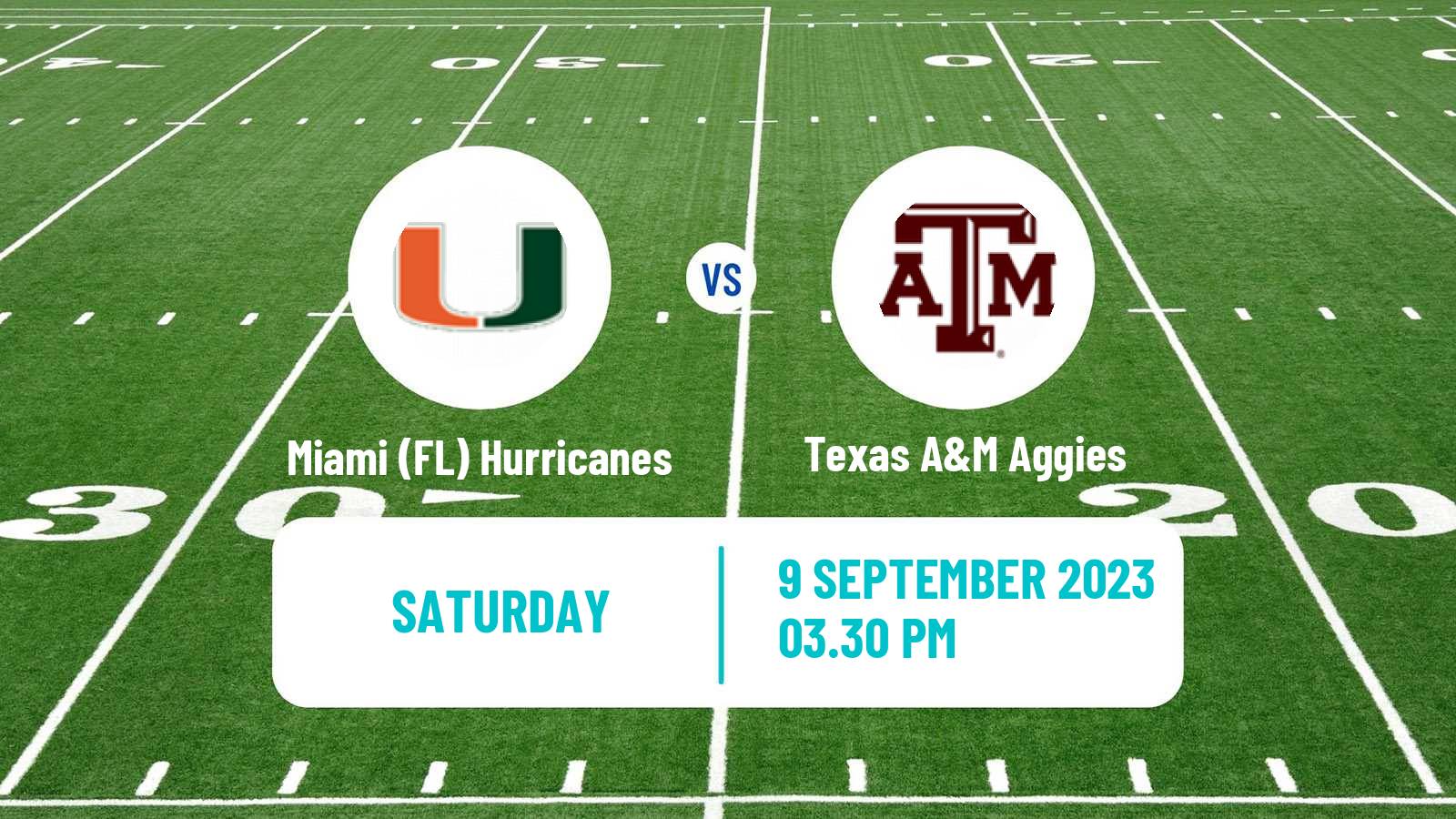 American football NCAA College Football Miami (FL) Hurricanes - Texas A&M Aggies