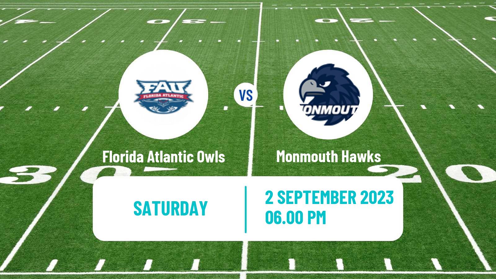 American football NCAA College Football Florida Atlantic Owls - Monmouth Hawks