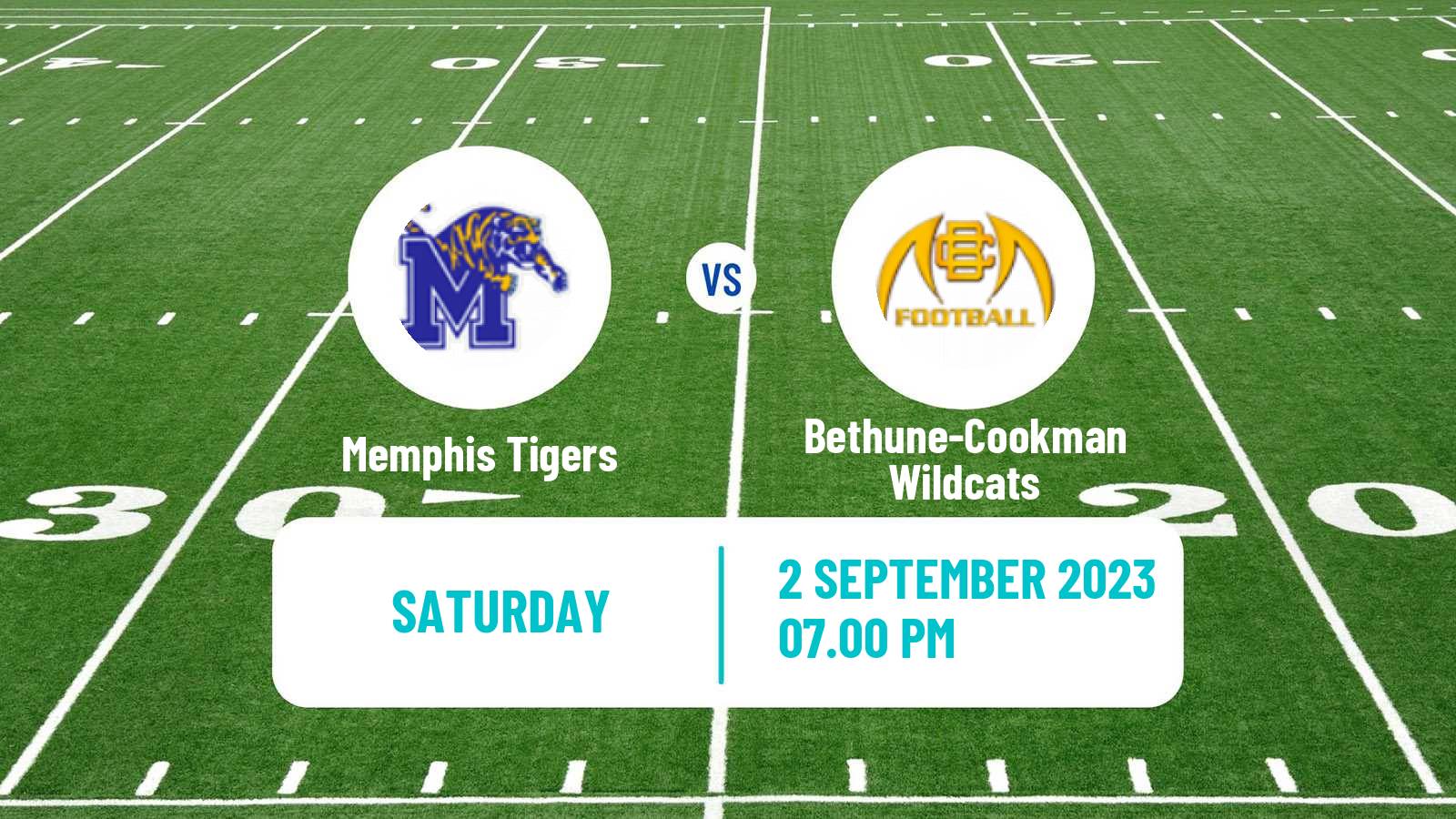 American football NCAA College Football Memphis Tigers - Bethune-Cookman Wildcats