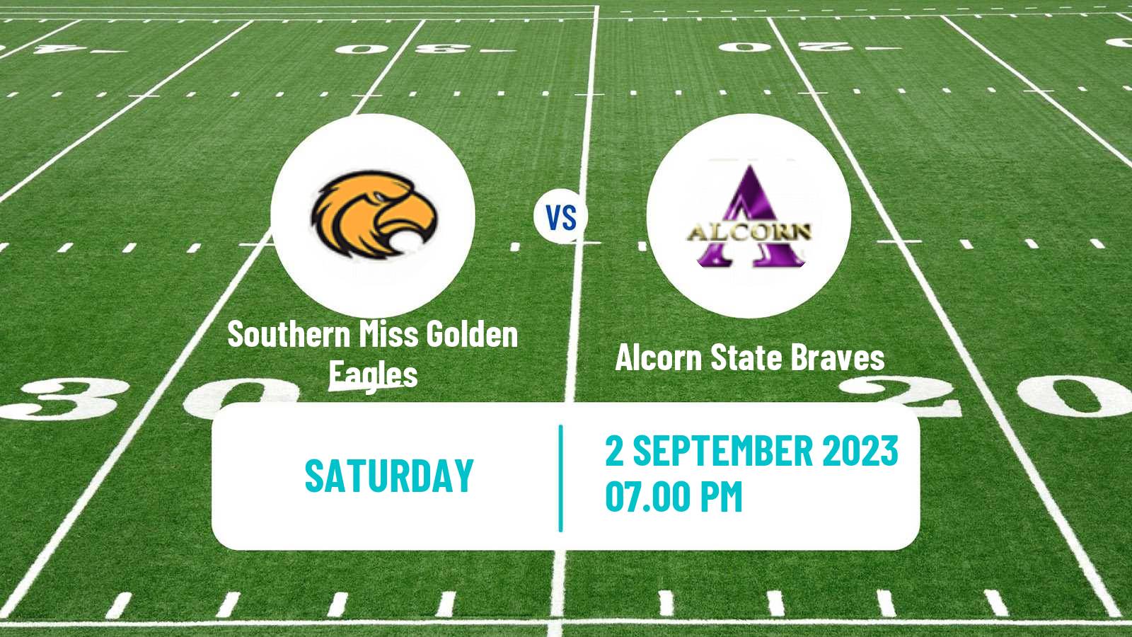 American football NCAA College Football Southern Miss Golden Eagles - Alcorn State Braves