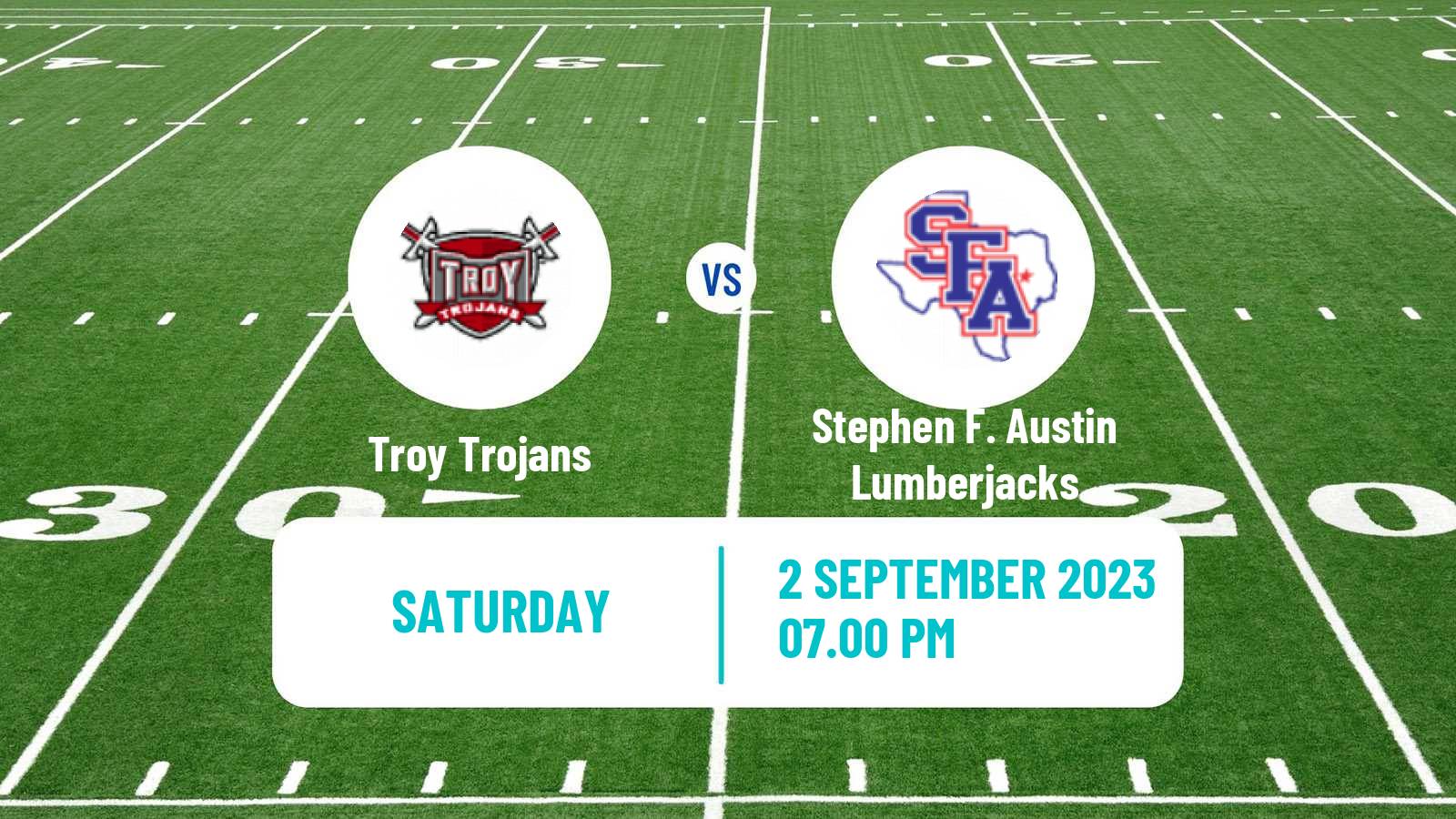 American football NCAA College Football Troy Trojans - Stephen F. Austin Lumberjacks