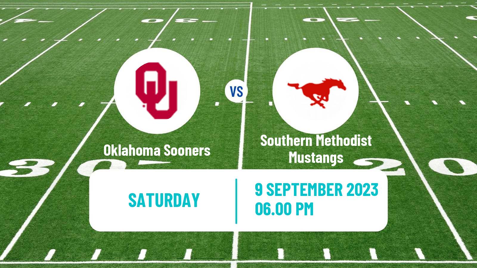 American football NCAA College Football Oklahoma Sooners - Southern Methodist Mustangs