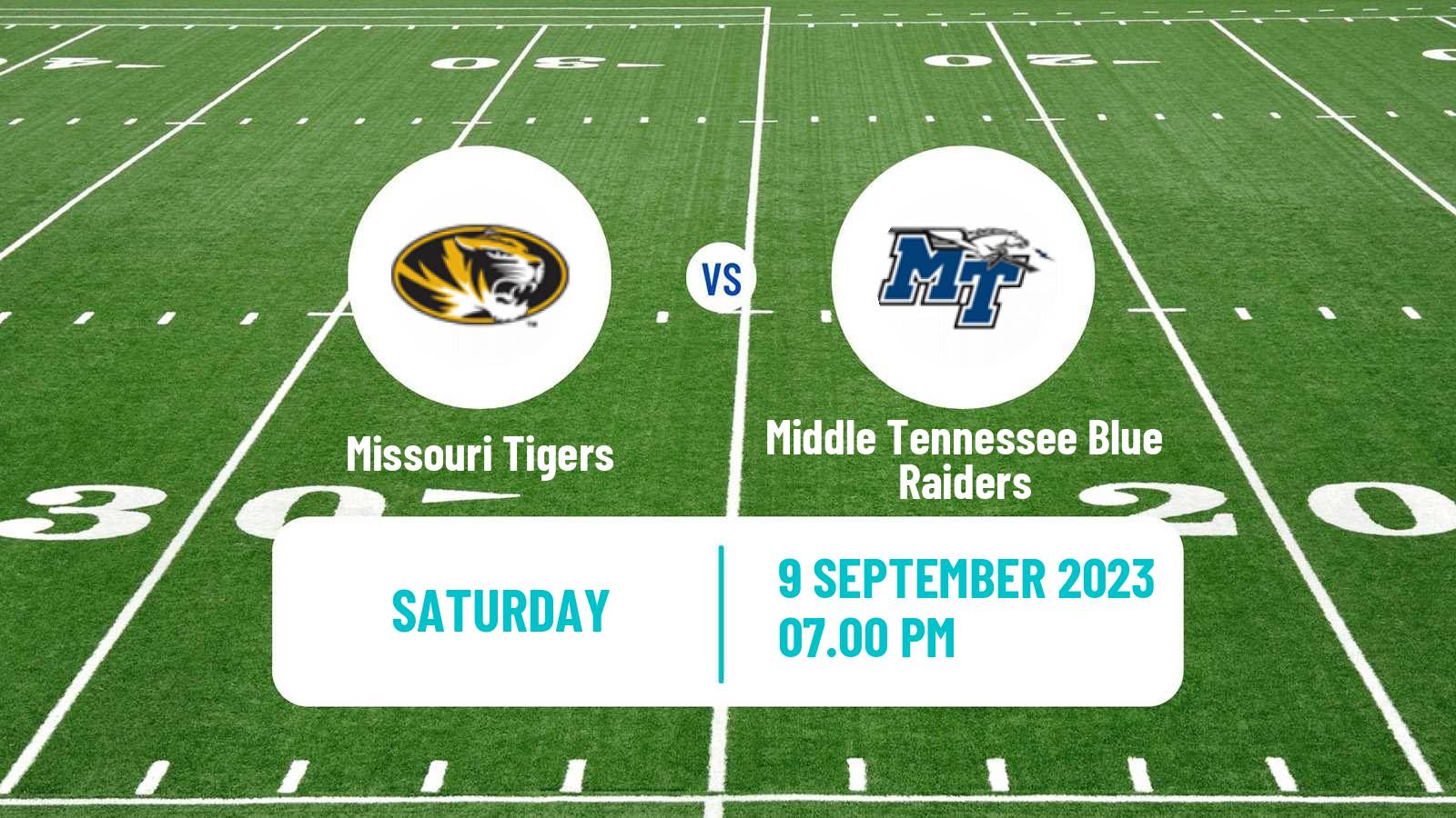 American football NCAA College Football Missouri Tigers - Middle Tennessee Blue Raiders