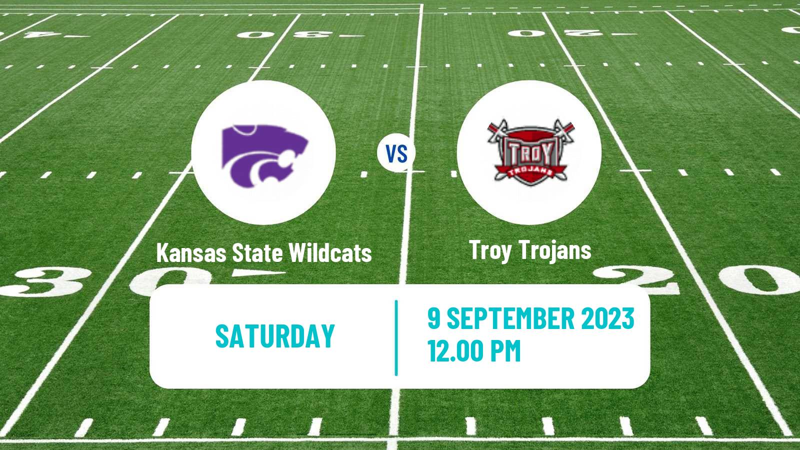 American football NCAA College Football Kansas State Wildcats - Troy Trojans