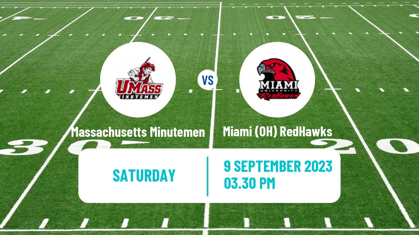 American football NCAA College Football Massachusetts Minutemen - Miami (OH) RedHawks