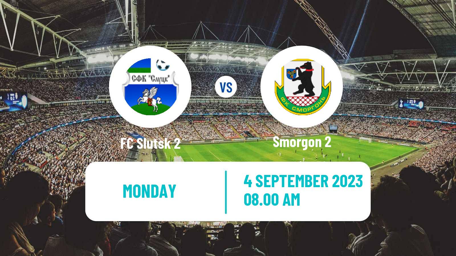 Soccer Belarusian Vysshaya Liga Reserve Slutsk 2 - Smorgon 2