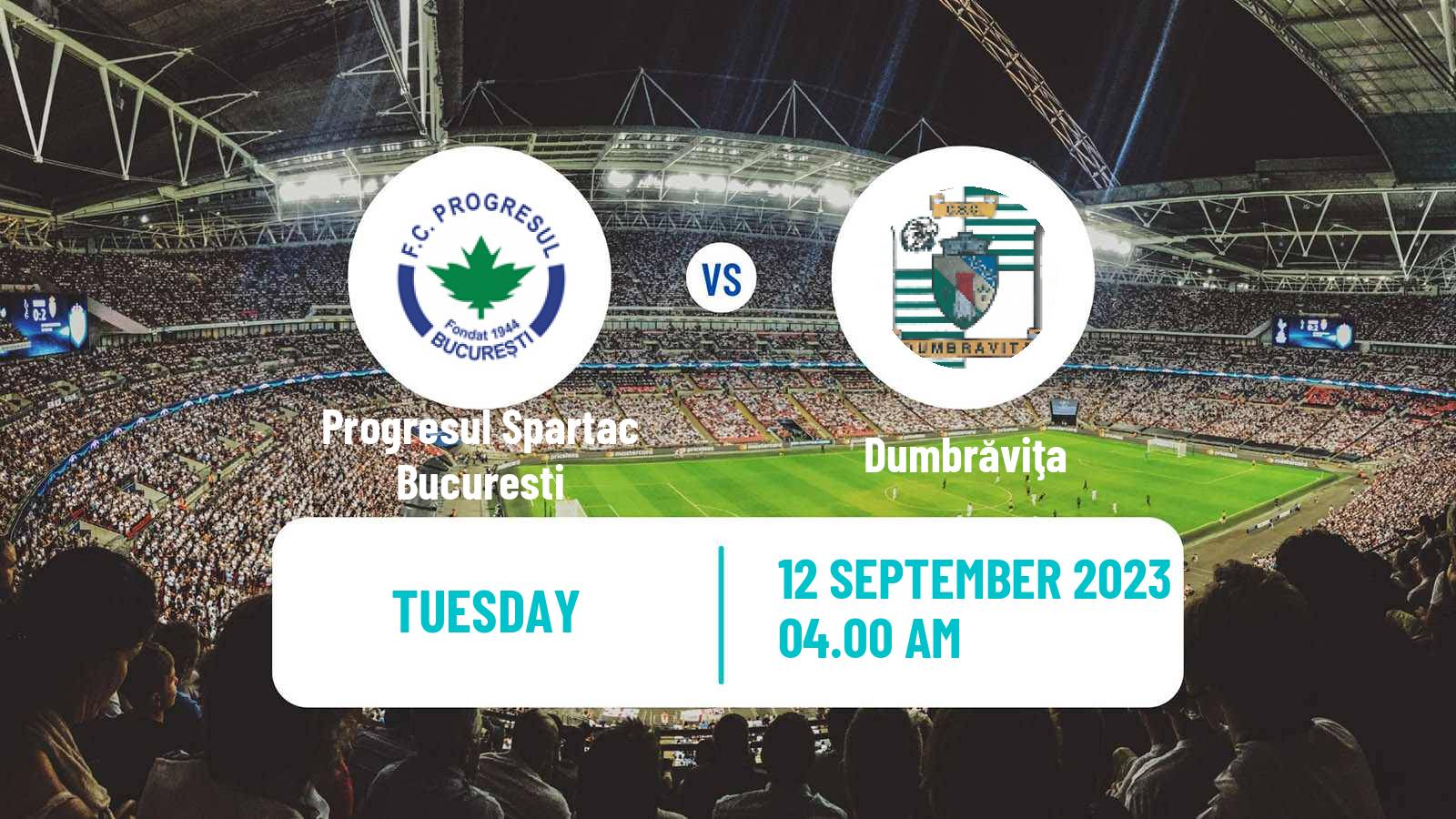 Soccer Romanian Division 2 Progresul Spartac Bucuresti - Dumbrăviţa