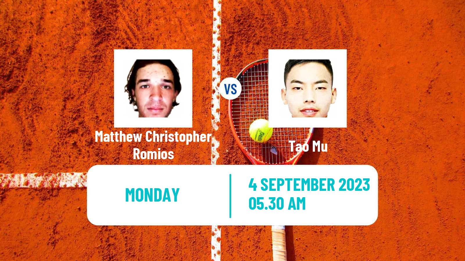 Tennis Shanghai Challenger Men Matthew Christopher Romios - Tao Mu