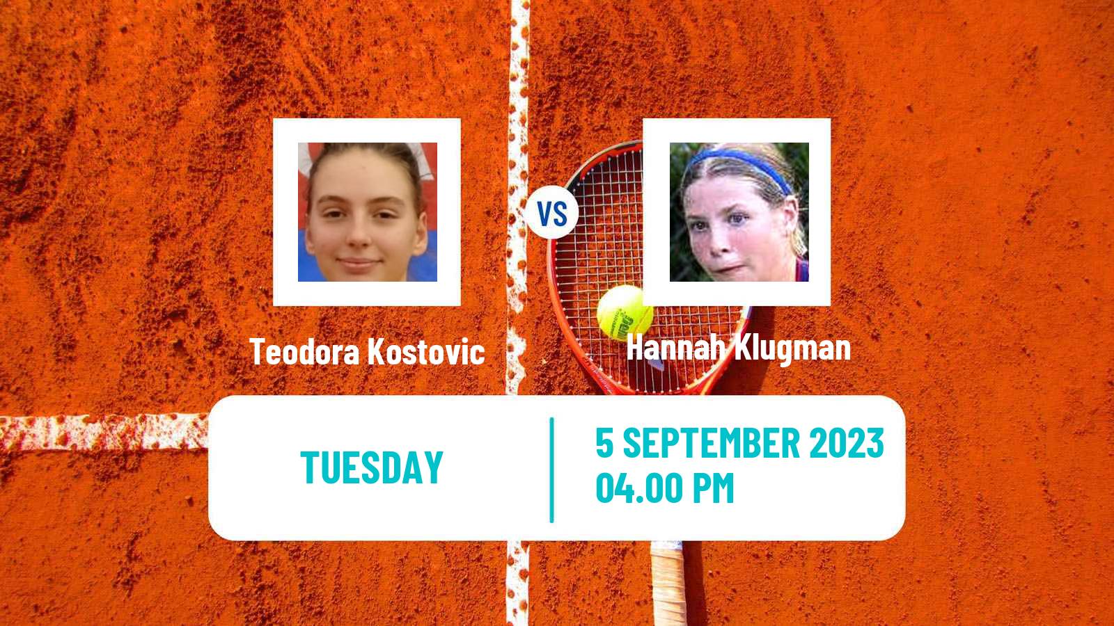 Tennis Girls Singles US Open Teodora Kostovic - Hannah Klugman