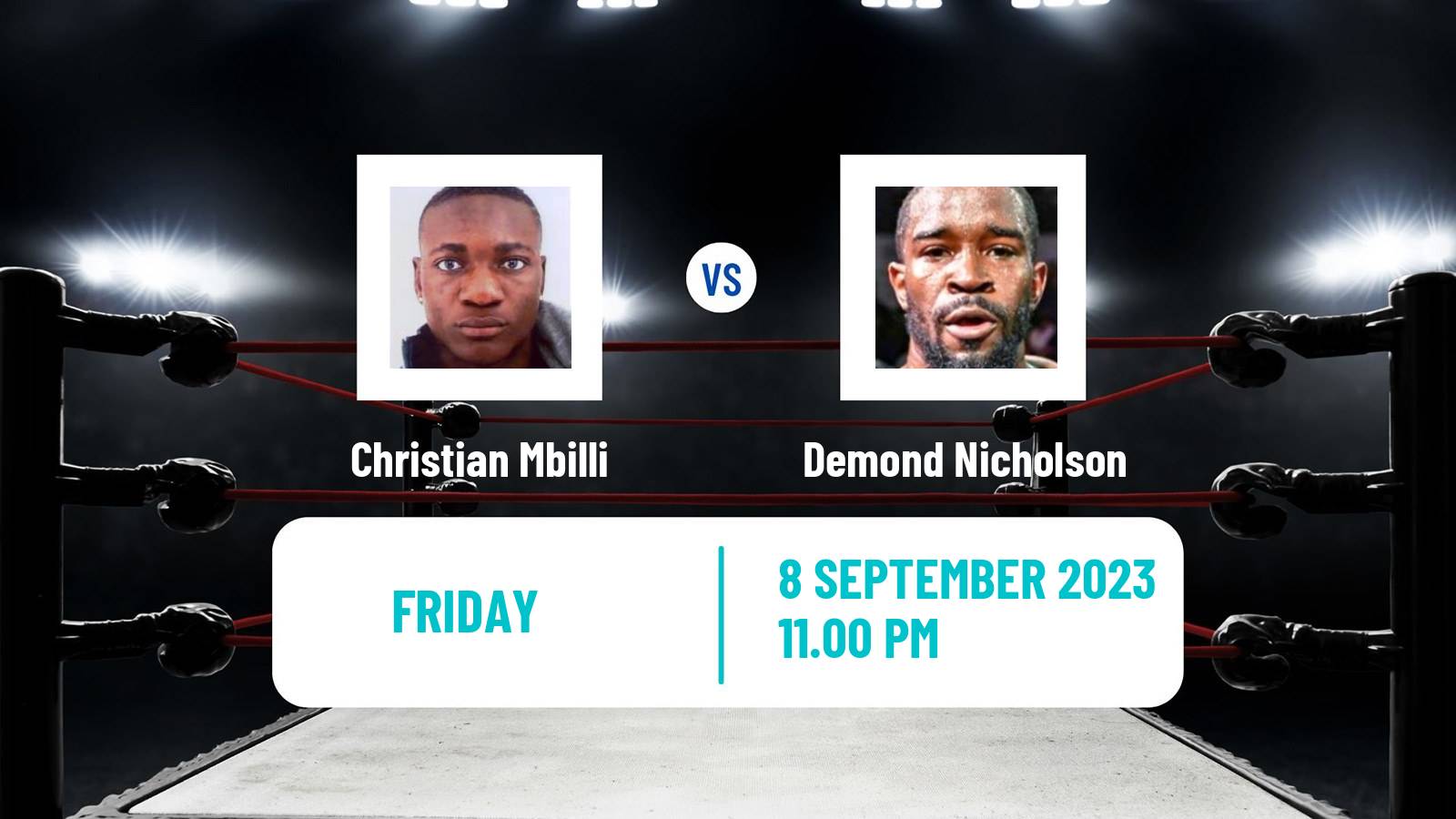 Boxing Super Middleweight WBA Continental Americas Title Men Christian Mbilli - Demond Nicholson
