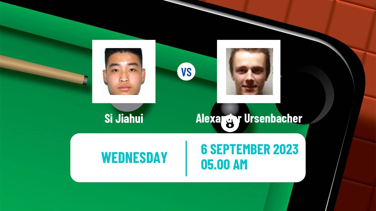 Snooker English Open Si Jiahui - Alexander Ursenbacher