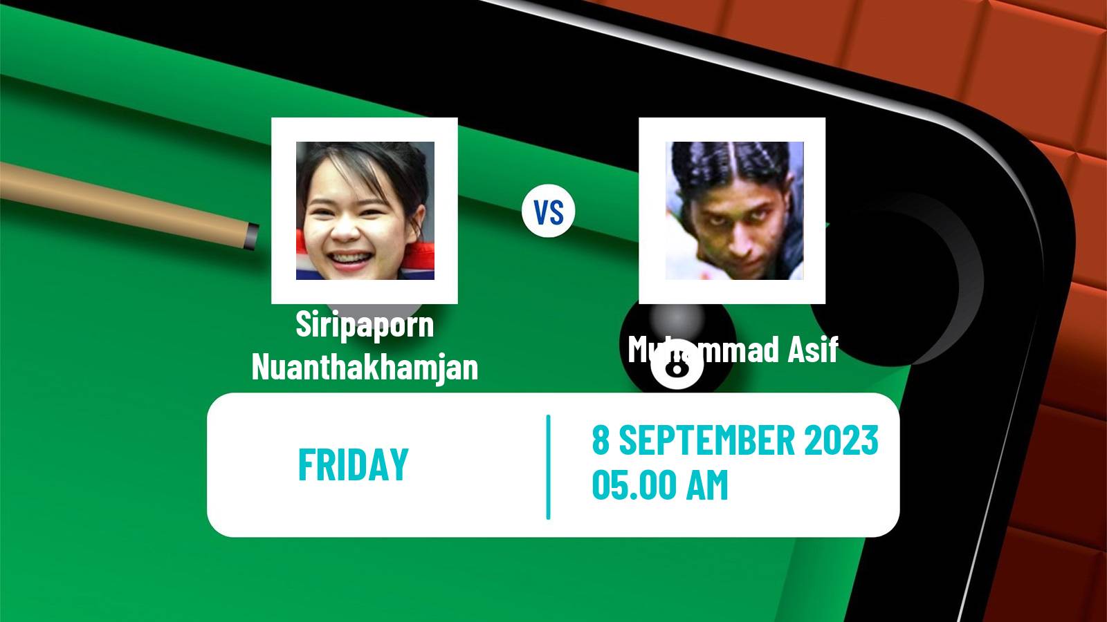 Snooker English Open Siripaporn Nuanthakhamjan - Muhammad Asif