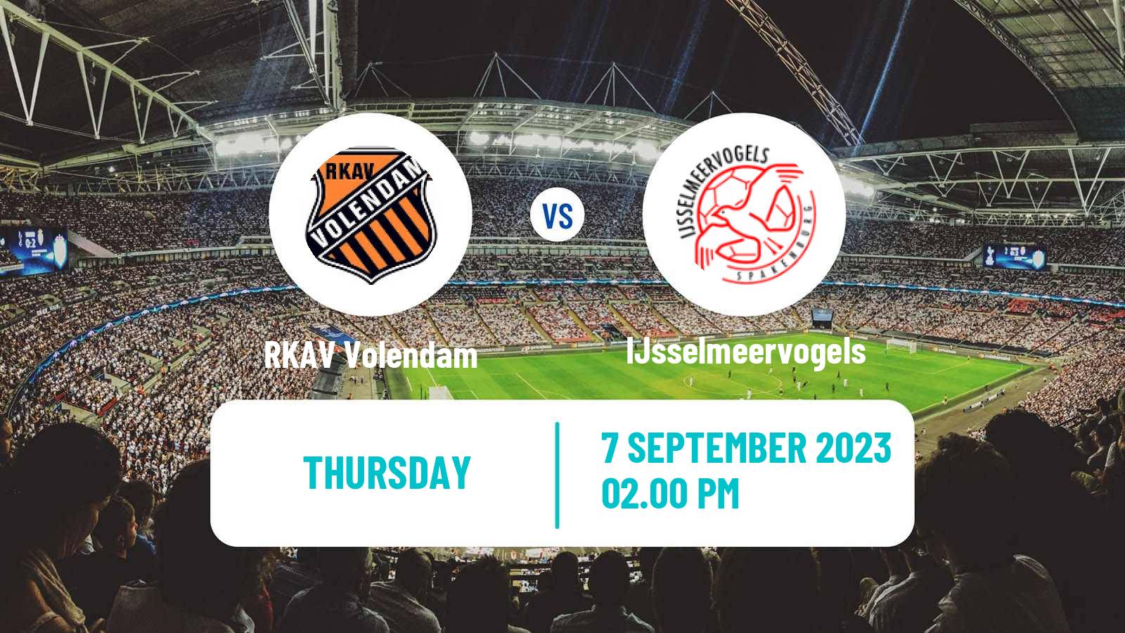 Soccer Dutch Derde Divisie RKAV Volendam - IJsselmeervogels