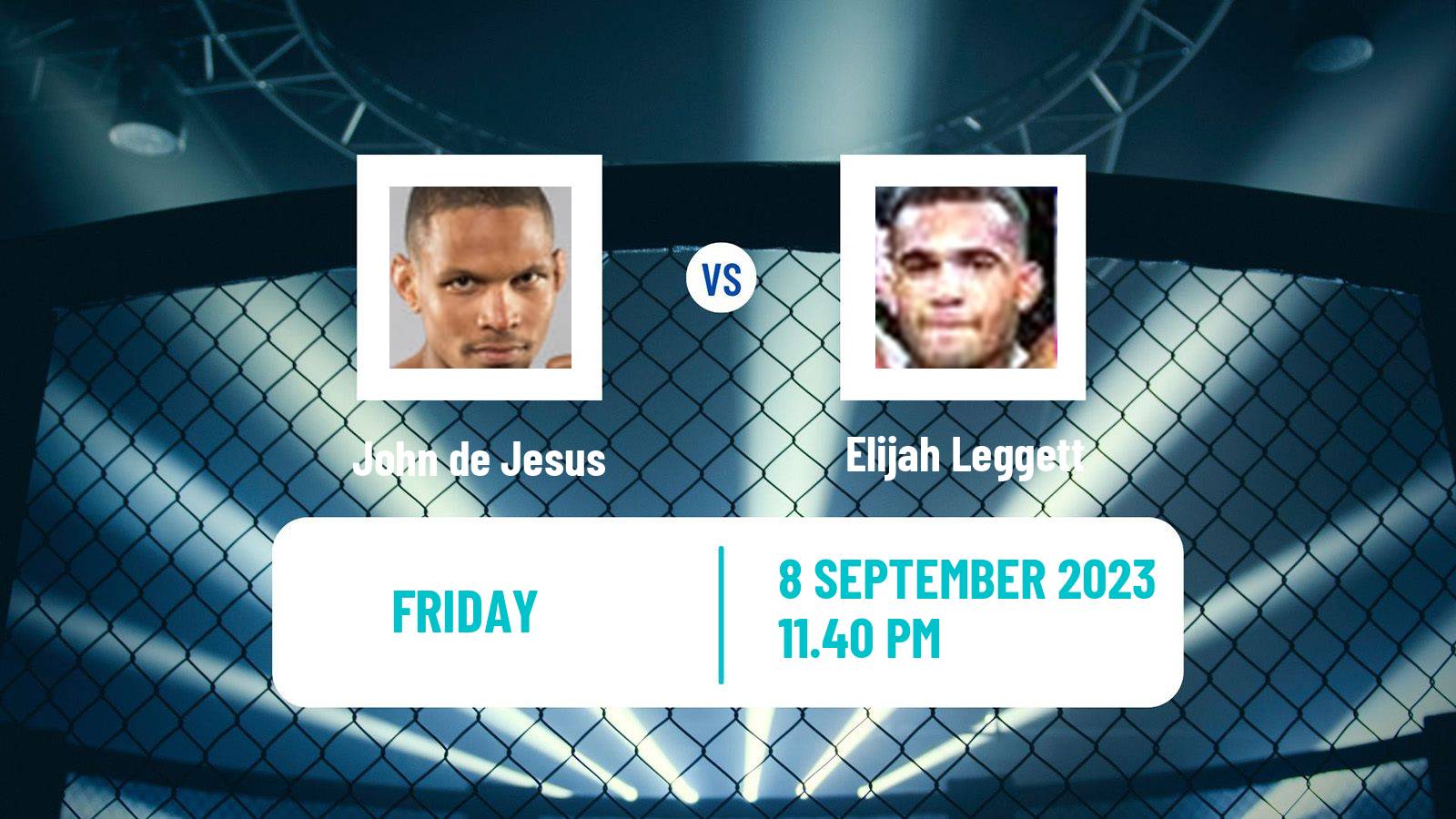 MMA Featherweight Cage Warriors Men John de Jesus - Elijah Leggett