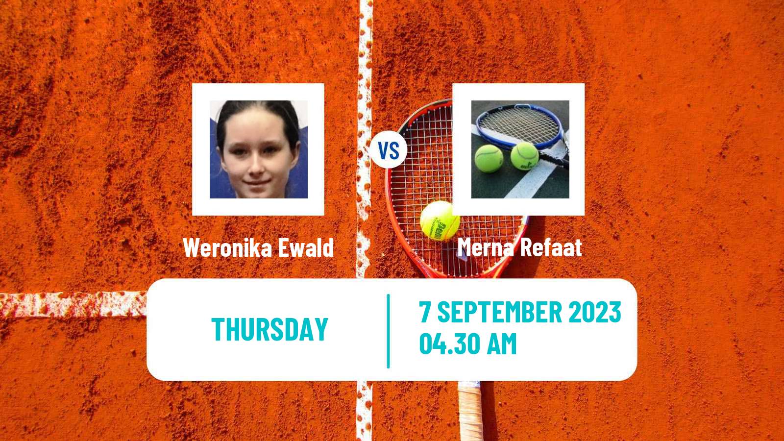 Tennis ITF W15 Monastir 31 Women Weronika Ewald - Merna Refaat