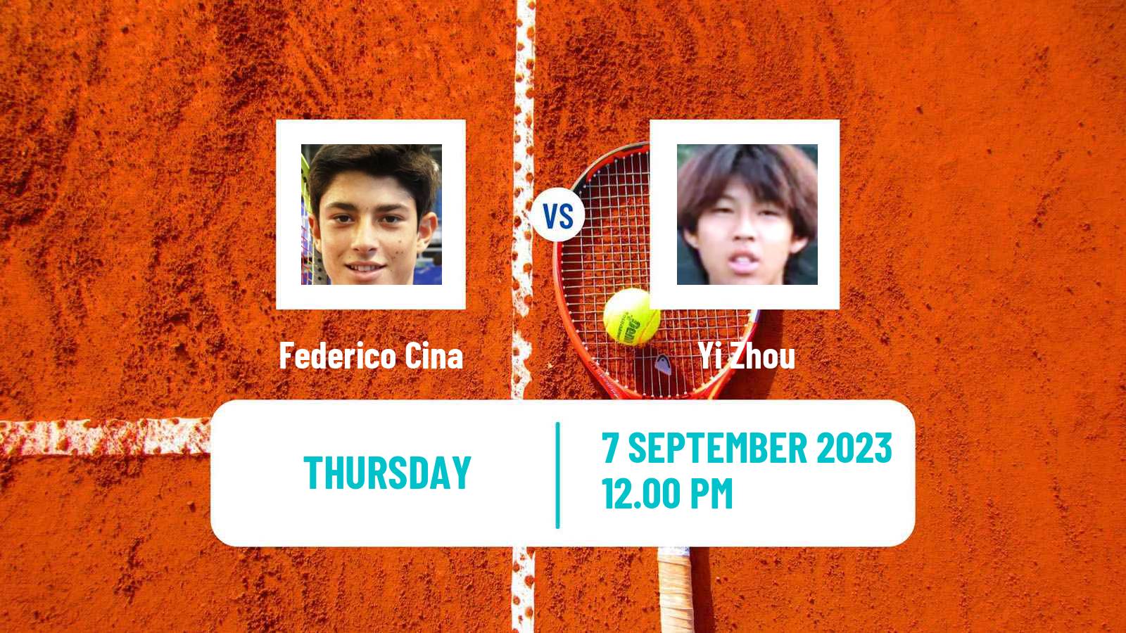 Tennis Boys Singles US Open Federico Cina - Yi Zhou