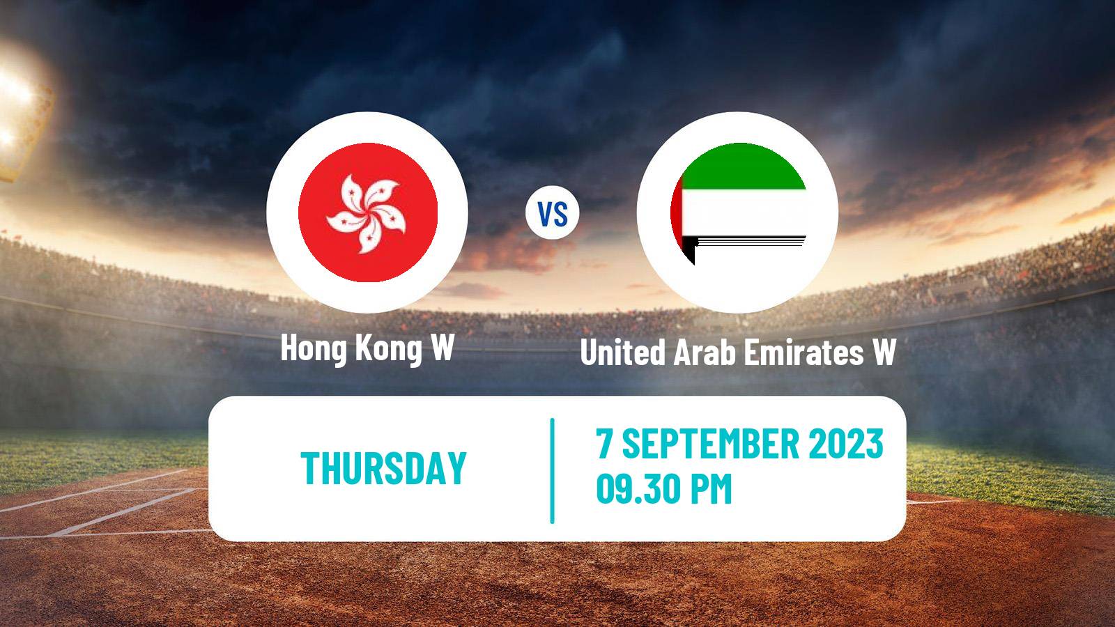 Cricket ICC World Twenty20 Women Hong Kong W - United Arab Emirates W