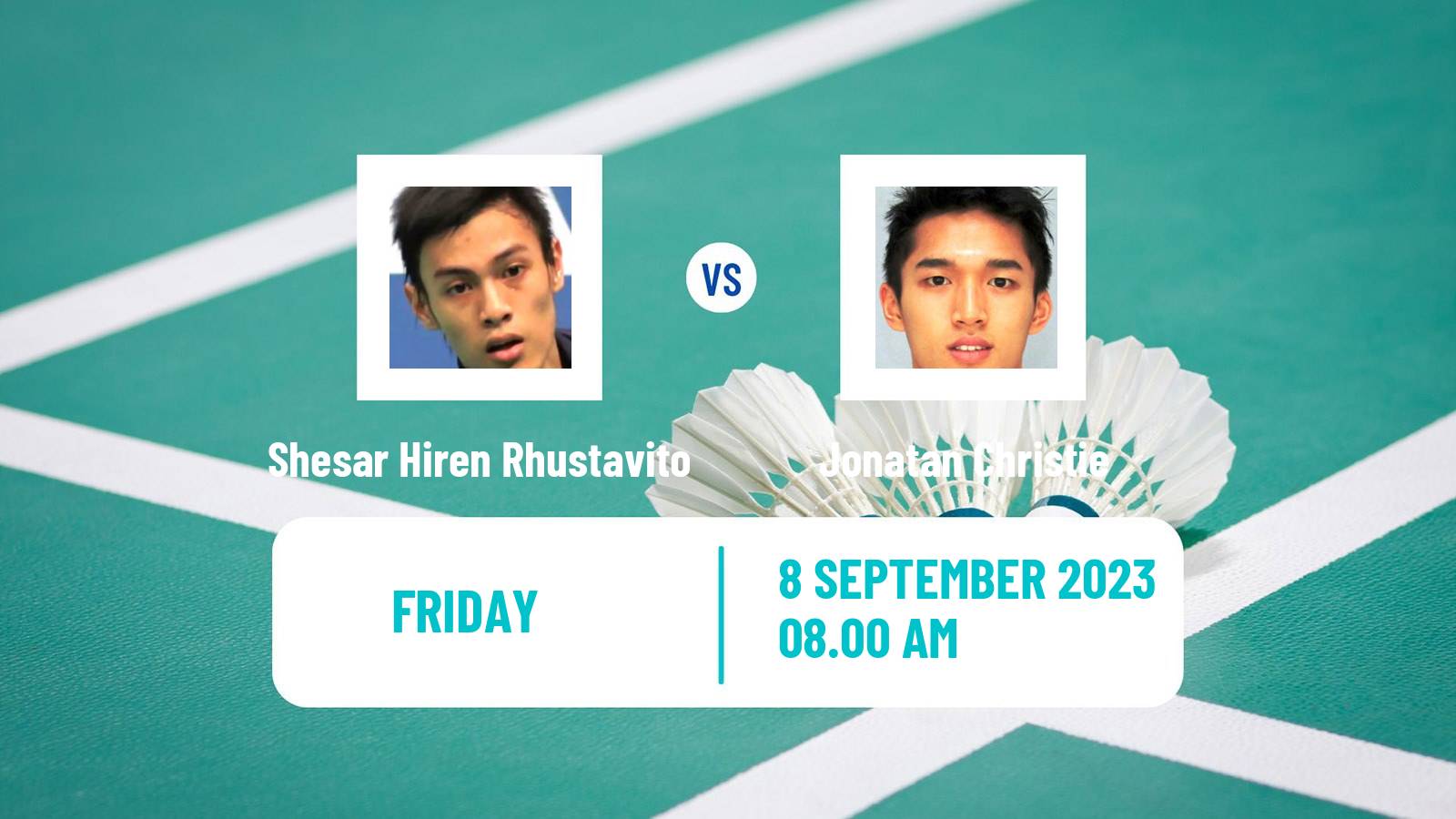 Badminton BWF World Tour Victor China Open Men Shesar Hiren Rhustavito - Jonatan Christie