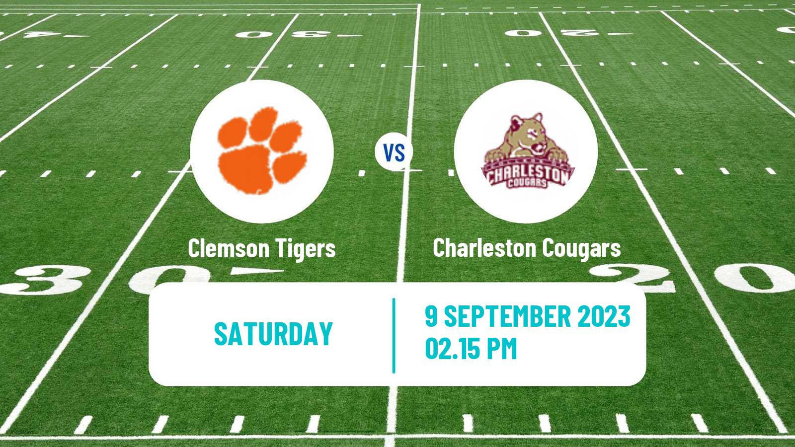 American football NCAA College Football Clemson Tigers - Charleston Cougars